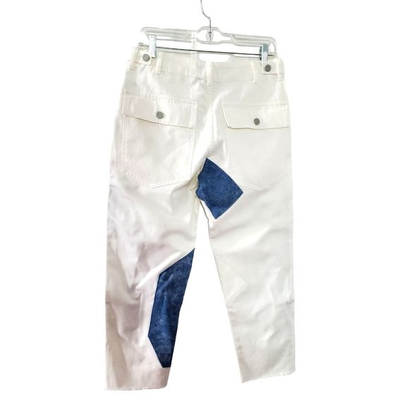 SALE Free People x Sandrine Rose Jeans Pants Denim White Patchwork Ankle Sz 28 - Picture 4 of 8